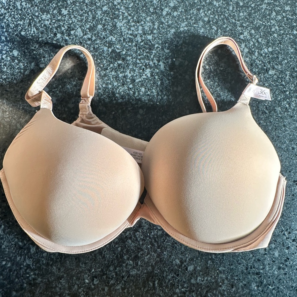Victorias Secret T Shirt Push Up Plunge NWT Beige 36C
